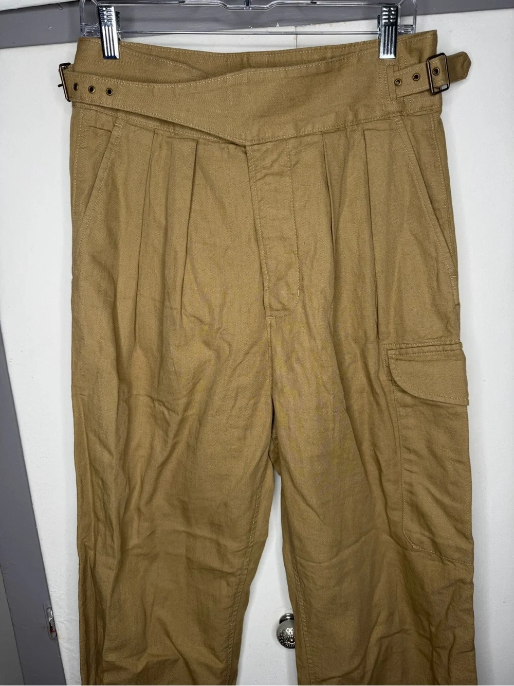 Banana Republic Womens 6 Brown Heritage Explorer Cargo Utility Safari Pant Linen